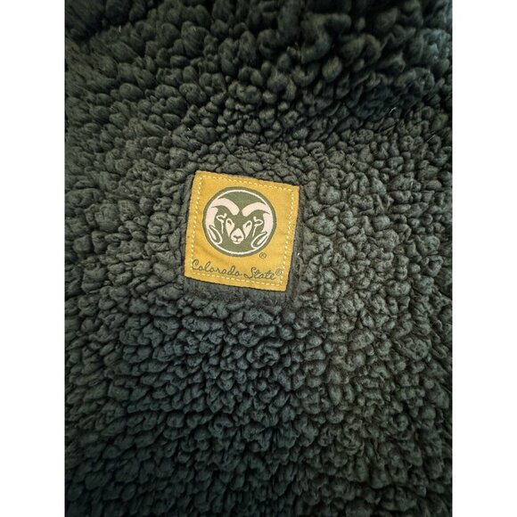 Colorado State Green Sherpa Medium 8/10 Quarter Zip Long Sleeve Pullover Youth - Picture 4 of 8